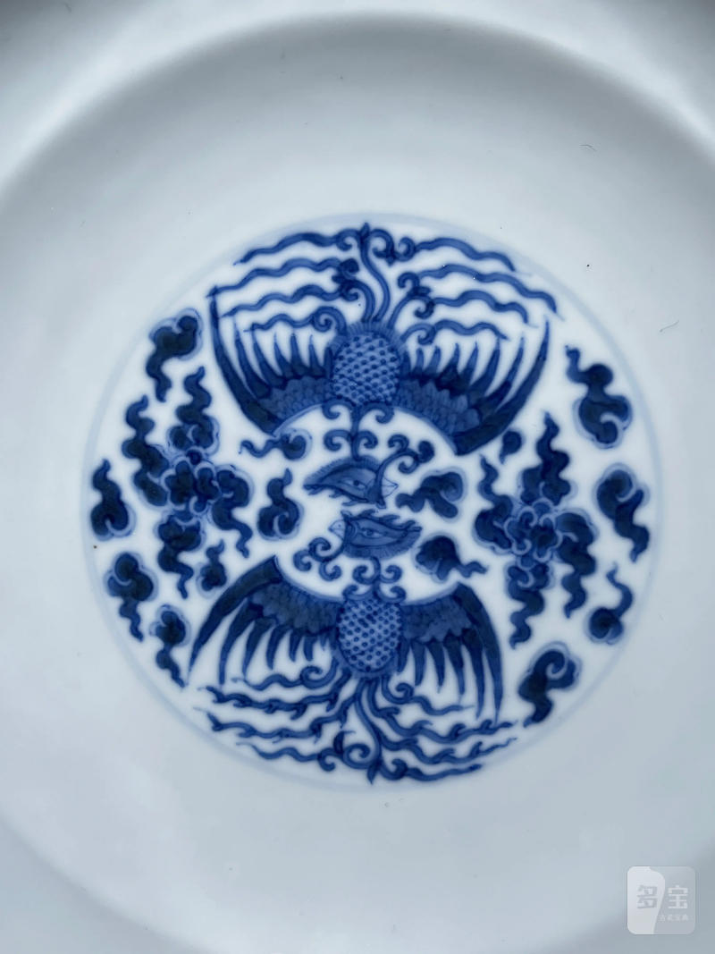 清光绪 青花对头凤纹盖锅 - 图6